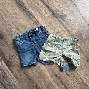 GAP Denim & Camo Shorts - Blue and Green Pair